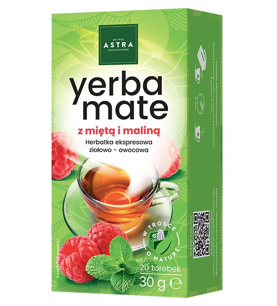 YERBA MATE z miętą i maliną herbatka 20*1,5g ASTRA