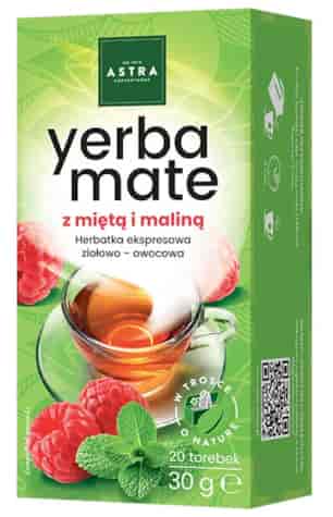 YERBA MATE z miętą i maliną herbatka 20*1,5g ASTRA