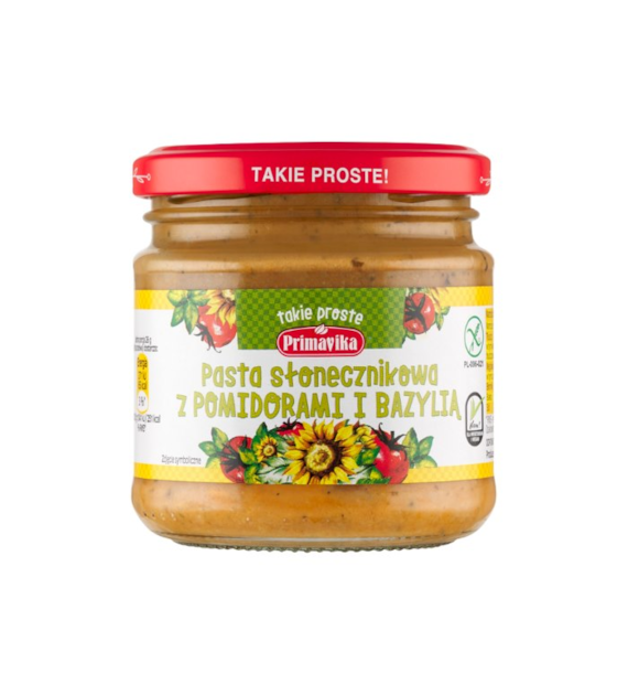 PRIMAVIKA Pasta słonecznikowa z pomidorami i bazylią 160g