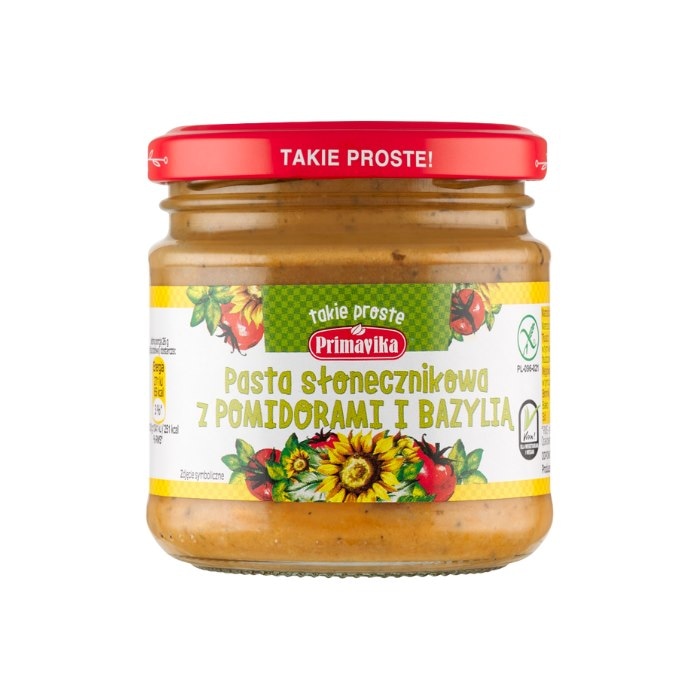 PRIMAVIKA Pasta słonecznikowa z pomidorami i bazylią 160g
