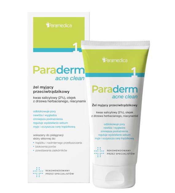 Paraderm acne clean żel myjący przeciwtrądzikowy 150g PARAMEDICA