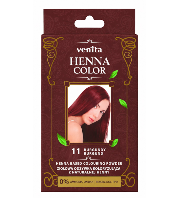 VENITA henna proszek nr 11 burgund 25g - ziołowa odżywka koloryzująca