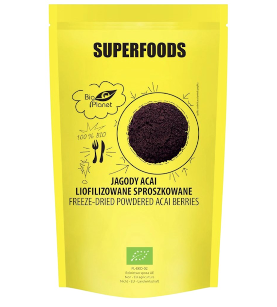 SUPERFOODS Jagody Acai liofilizowane sproszkowane BIO 100g BIO PLANET