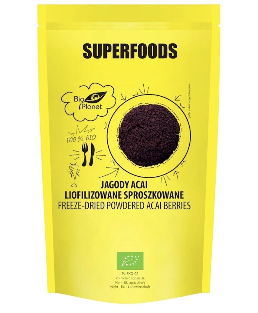 SUPERFOODS Jagody Acai liofilizowane sproszkowane BIO 100g BIO PLANET