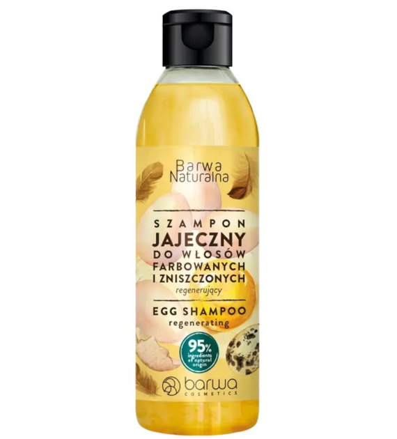 Szampon jajeczny do włosów farbowanych i zniszczonych 300ml BARWA NATURALNA