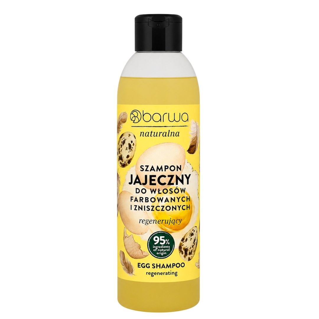 Szampon jajeczny do włosów farbowanych i zniszczonych 300ml BARWA NATURALNA
