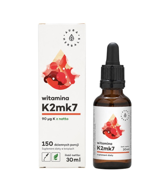 AURA HERBALS Witamina K2 100mcg - krople 30ml