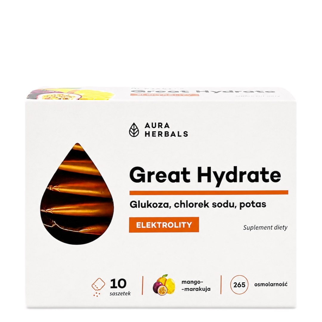 AURA HERBALS Elektrolity Great Hydrate mango-marakuja 10 saszetek