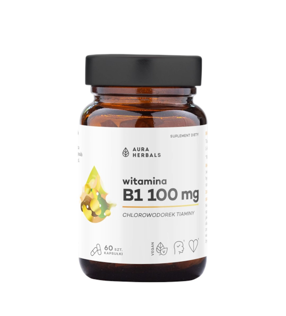 AURA HERBALS Witamina B1 tiamina 100mg, 60 vkaps.