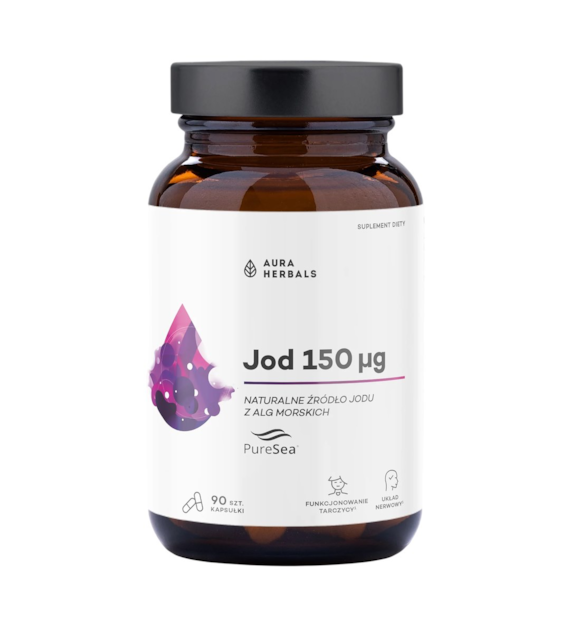 AURA HERBALS Jod z alg 150mcg, 60 veg. kaps.