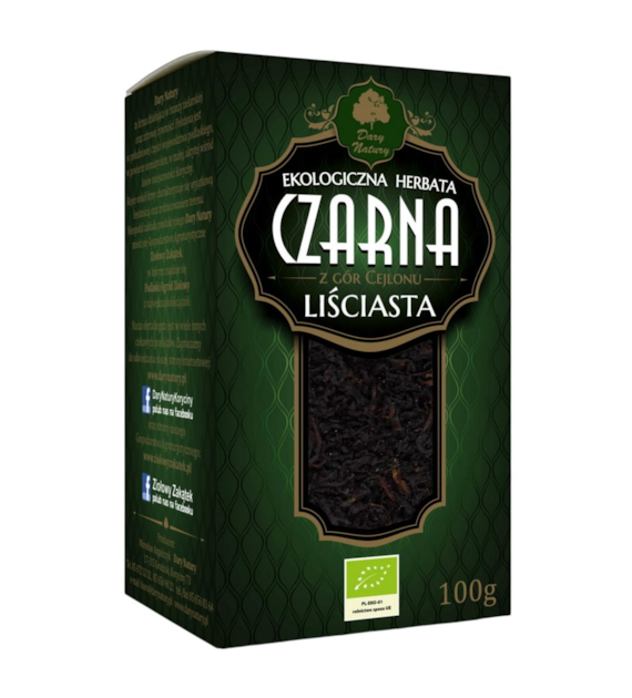 Herbata Czarna cejlońska liściasta BIO 100g DARY NATURY