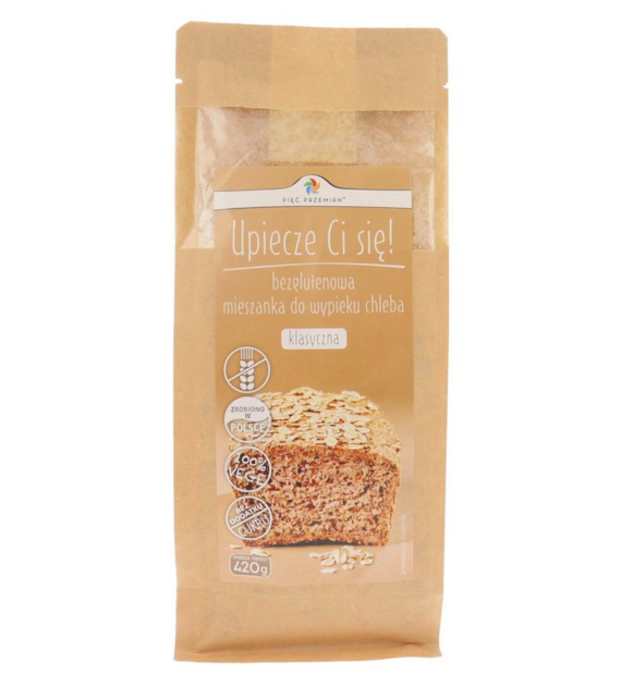 PIĘĆ PRZEMIAN Mieszanka do wypieku chleba klasyczna bezglutenowa 420g