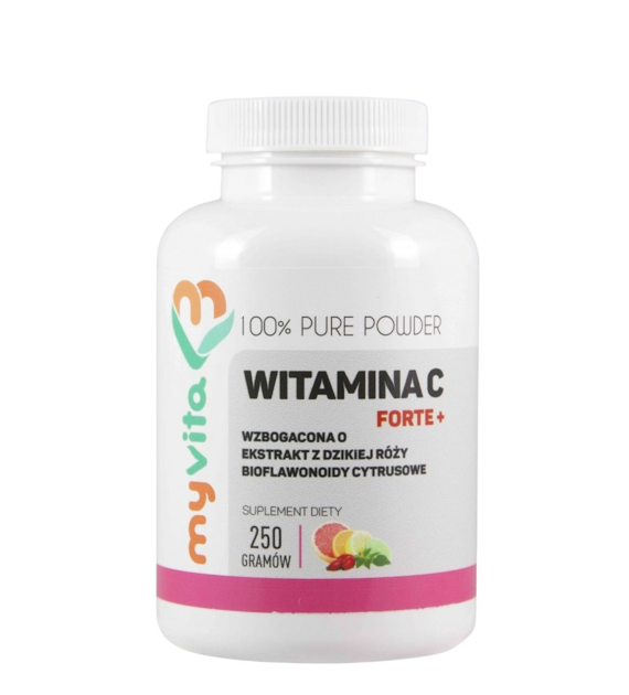MyVita Witamina C FORTE+ proszek 250g - witamina C + bioflawonoidy + dzika róża