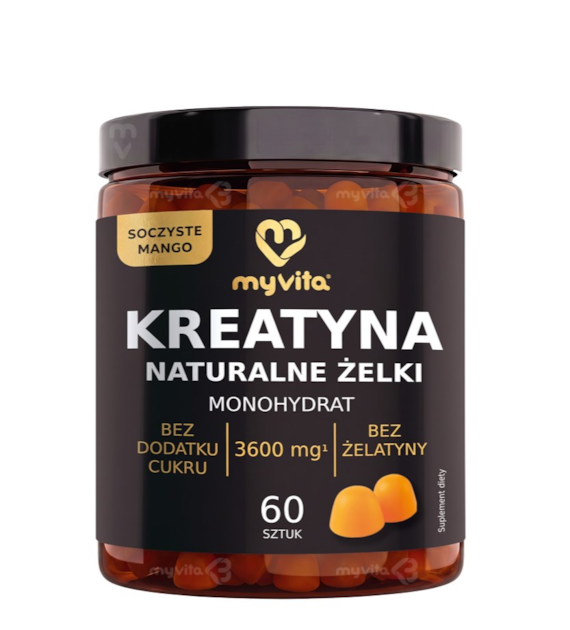 MyVita Żelki Kreatyna mango 60 sztuk - naturalne żelki z pektyny cytrusowej