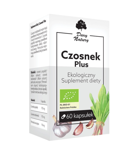 Czosnek Plus 60kaps. Ekologiczny Suplement diety DARY NATURY
