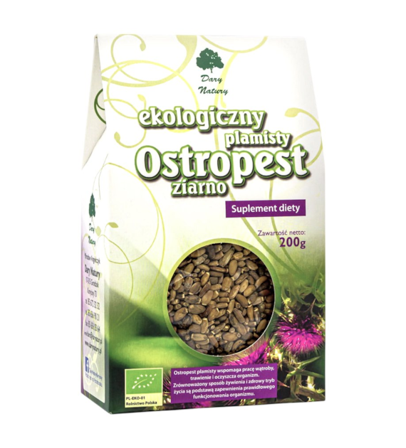 Ostropest plamisty ziarno BIO 200g DARY NATURY - suplement diety