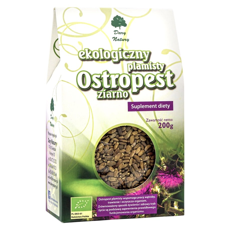 Ostropest plamisty ziarno BIO 200g DARY NATURY - suplement diety