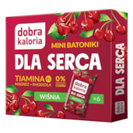DOBRA KALORIA Mini batoniki DLA SERCA wiśnia + tiamina, magnez, rhodiola 6x17g KUBARA