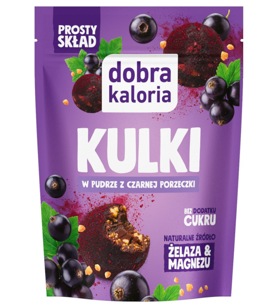 DOBRA KALORIA Kulki w pudrze z czarnej porzeczki 65g KUBARA
