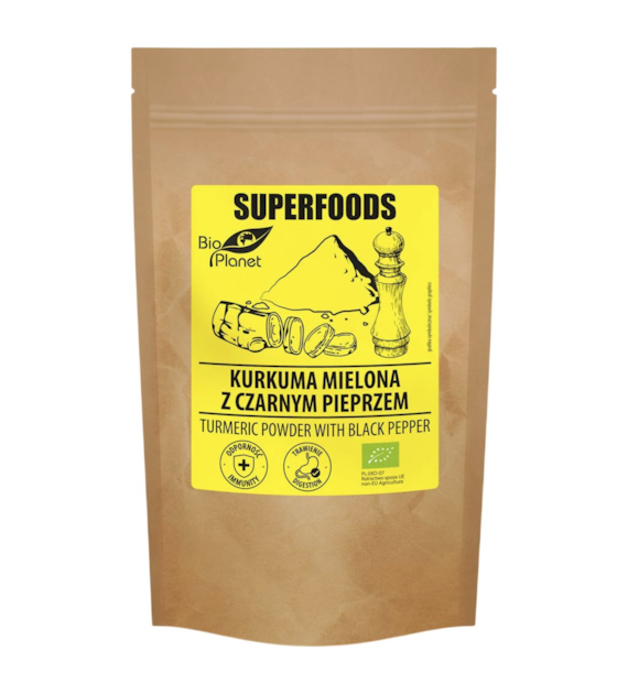 SUPERFOODS Kurkuma mielona z czarnym pieprzem BIO 200g BIO PLANET