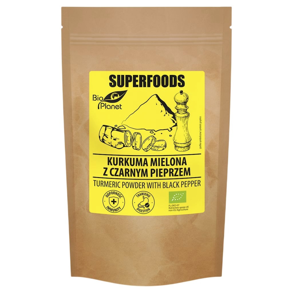 SUPERFOODS Kurkuma mielona z czarnym pieprzem BIO 200g BIO PLANET