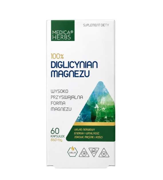 MEDICA HERBS Magnez Diglicynian 100% 860mg, 60 kaps.