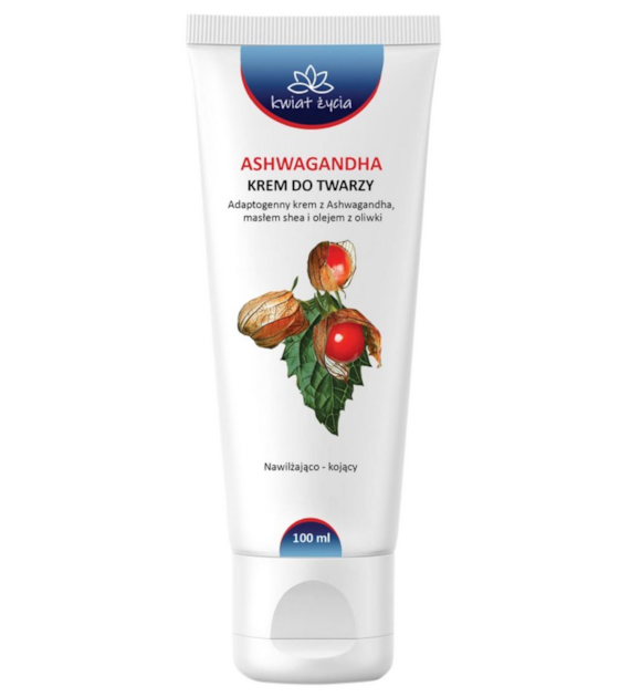KWIAT ŻYCIA Krem do twarzy adaptogenny z ashwagandhą, masłem shea i olejem z oliwki 100ml