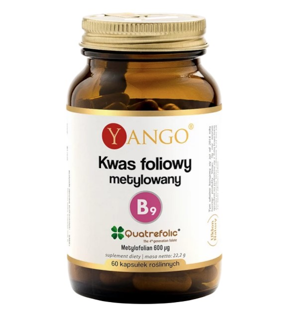 YANGO Kwas foliowy metylowany (Quatrefolic) 600mcg, 60 kaps.