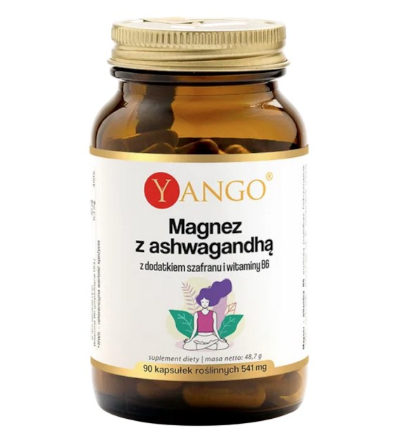 YANGO Magnez z ashwagandhą + szafran i wit. B6 90 kaps.