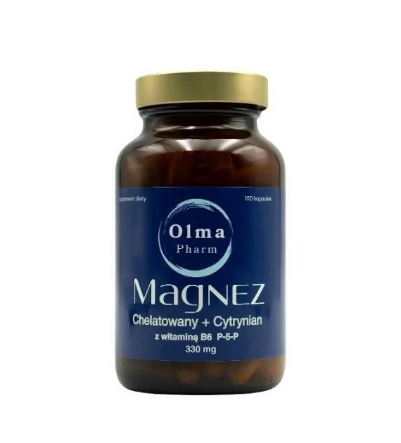 OLMA PHARM Magnez Chelatowany + Cytrynian z wit. B6 P-5-P 100 kaps.