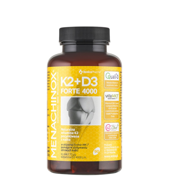 Menachinox K2+D3 Forte 4000, 90 sgels. XENICO PHARMA