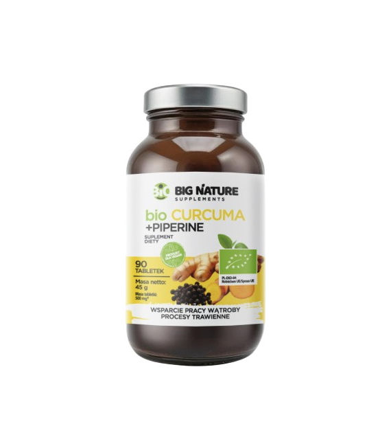 BIG NATURE Tabletki Curcuma+Piperine BIO 90 tabl.