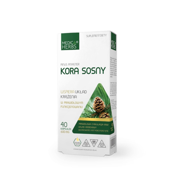 MEDICA HERBS Kora Sosny 600mg, 40 kaps. (390mg OPC)