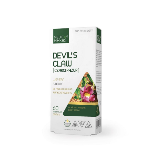 MEDICA HERBS Devil's Claw (Czarci pazur) 600mg, 60 kaps.