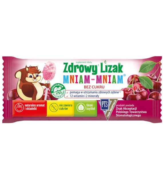 Zdrowy lizak Mniam-Mniam bez cukru musująca wiśnia 1 szt. STARPHARMA