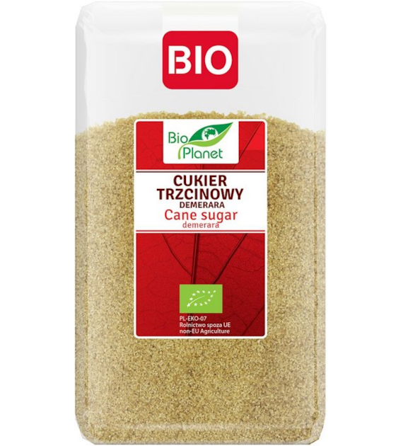BIO PLANET Cukier trzcinowy brązowy Demerara BIO 1kg