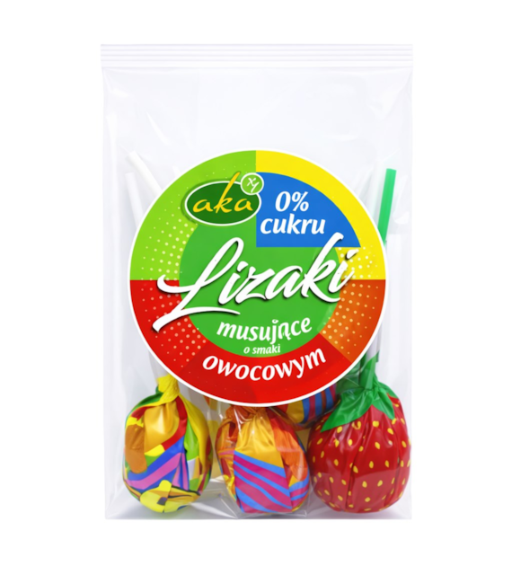 Lizaki musujące owocowe ze stewią bez dodatku cukru 13g*5szt AKA