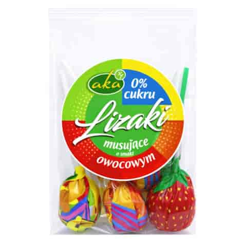 Lizaki musujące owocowe ze stewią bez dodatku cukru 13g*5szt AKA