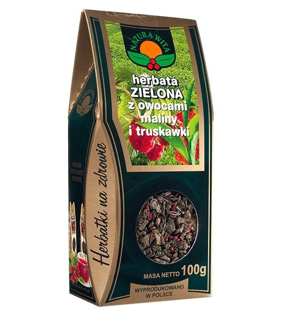 NATURA-WITA Herbata zielona z owocami maliny i truskawki 100g