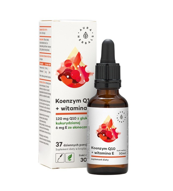 AURA HERBALS Koenzym Q10 + Witamina E - krople 30ml