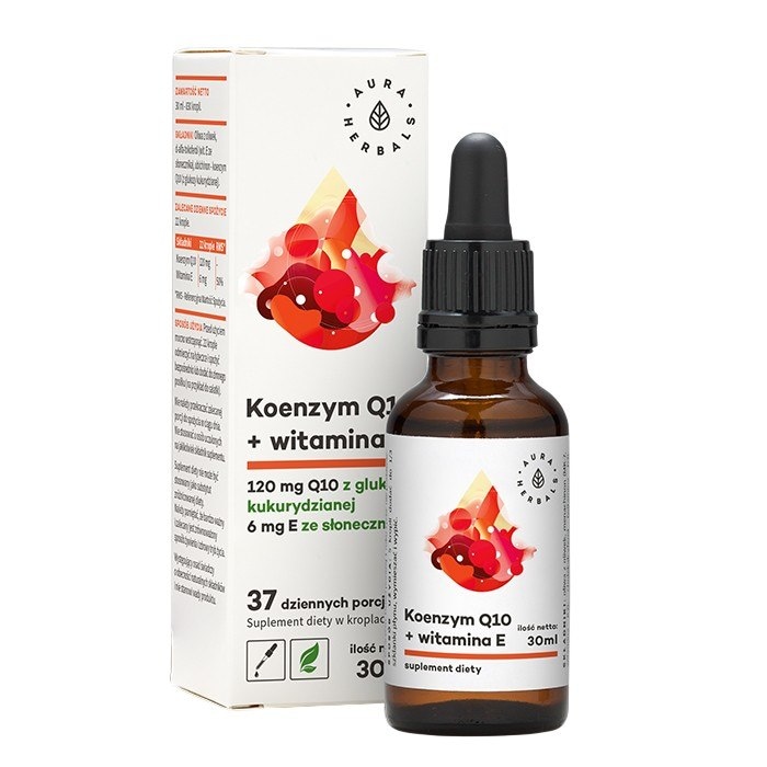 AURA HERBALS Koenzym Q10 + Witamina E - krople 30ml