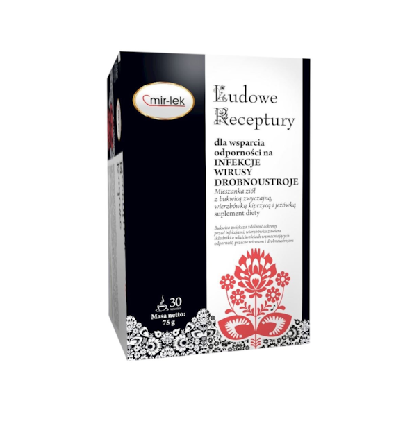 LUDOWE RECEPTURY wsparcie odporności na infekcje, wirusy, drobnoustroje 30 saszetek MIR-LEK