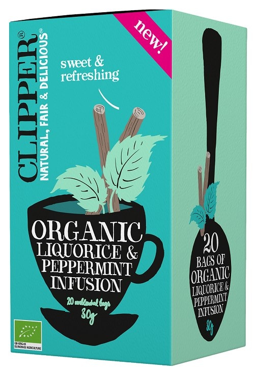 CLIPPER Herbatka Liquorice & Peppermint z lukrecją i miętą pieprzową BIO 20*1,5g