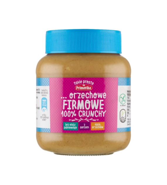 PRIMAVIKA Masło orzechowe Firmowe 100% CRUNCHY 350g