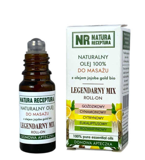 Olej do masażu legendarny mix z olejem jojoba roll-on 10ml NATURA RECEPTURA