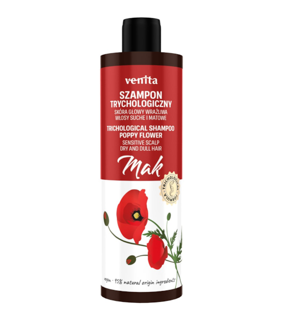 VENITA Trychologiczny szampon Mak do włosów suchych i matowych 300ml
