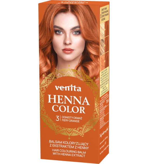 VENITA henna tuba nr 3 ognisty oranż 75ml - balsam koloryzujący