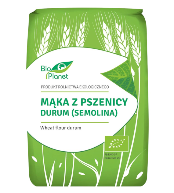 BIO PLANET Mąka z pszenicy durum (semolina) BIO 1kg