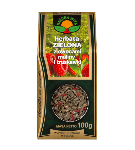 NATURA-WITA Herbata zielona z owocami maliny i truskawki 100g