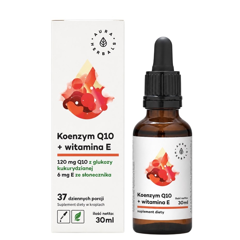 AURA HERBALS Koenzym Q10 + Witamina E - krople 30ml
